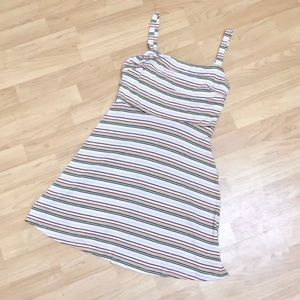 Lush Rainbow Striped A-line Dress Nordstrom Colorful Casual Slip On Size M